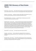CBRE FSG Glossary of Real Estate Terms Practice Questions And Well Elaborated Answers&period;