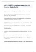 ADT-CBRE Threat Awareness Level 1 Course Study Guide&vert; Questions And 100&percnt; Verified Guaranteed Answers&period;