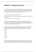 Module 7&colon; Entrepreneurship Practice Guide Exam Questions & Answers Graded A&plus;&period;