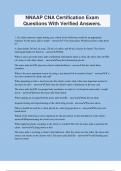 NNAAP CNA Certification Exam Questions With Verified Answers&period;