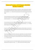 Maternal Newborn ATI B Retake 2024&sol;2025 Already Graded A&plus;