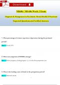 NR606 &sol; NR 606 Week 2 Review Qs & Ans &lpar;Latest 2024 &sol; 2025&rpar;&colon; Diagnosis & Management in Psychiatric Mental Health II Practicum &lpar;Verified Answers&rpar;