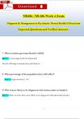 NR606 &sol; NR 606 Week 4 Review Qs & Ans &lpar;Latest 2024 &sol; 2025&rpar;&colon; Diagnosis & Management in Psychiatric Mental Health II Practicum &lpar;Verified Answers&rpar;