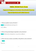 NR606 &sol; NR 606 Week 3 Review Qs & Ans &lpar;Latest 2024 &sol; 2025&rpar;&colon; Diagnosis & Management in Psychiatric Mental Health II Practicum &lpar;Verified Answers&rpar;