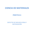 PL 6 "Defectos de Moldeo, Forja y Sinterizacion" (Ciencia de Materiales)