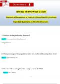 NR606 &sol; NR 606 Week 6 Review Qs & Ans &lpar;Latest 2024 &sol; 2025&rpar;&colon; Diagnosis & Management in Psychiatric Mental Health II Practicum &lpar;Verified Answers&rpar;