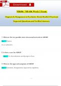 NR606 &sol; NR 606 Week 5 Review Qs & Ans &lpar;Latest 2024 &sol; 2025&rpar;&colon; Diagnosis & Management in Psychiatric Mental Health II Practicum &lpar;Verified Answers&rpar;