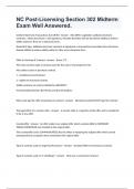 NC Post-Licensing Section 302 Midterm Exam Well Answered&period;