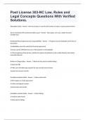 Post License 303-NC Law&comma; Rules and Legal Concepts Questions With Verified Solutions&period;