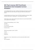NC Post Licence 303 Final Exam Questions And Complete Correct Answers&period;