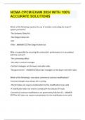 NCMA CPCM EXAM 2024 WITH 100&percnt; ACCURATE SOLUTIONS