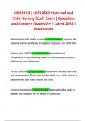 NUR2513 &vert; NUR 2513 Maternal and Child Nursing Study Exam &vert; Questions and Answers Graded A&plus; &vert; Latest 2024 &vert; Rasmussen