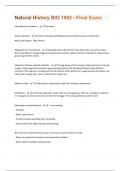 Natural History BIO 1902 - Final Exam Question with 100 &percnt; correct answers &vert; Verified &vert; updated