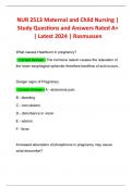 BUNDLE for NUR 2513 Maternal Child Health &vert; Exam 1 &vert; Questions and Answers Rated and Graded A&plus; &vert; Latest 2024 &vert; Rasmussen