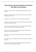 SCSU Anatomy Lab Exam &lpar;Schoenfuss&rpar; &vert; Questions with 100&percnt; Correct Solutions