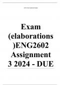 Exam &lpar;elaborations&rpar; ENG2602 Assignment 3 2024 - DUE 13 August 2024 &bull;&Tab;Course &bull;&Tab;Theory&comma; Style and Poetics - ENG2602 &lpar;ENG2602&rpar; &bull;&Tab;Institution &bull;&Tab;University Of South Africa &bull;&Tab;Book &bull;&Tab;Poetics and Literary Theory of T&period; S&period; Eliot ENG2602 Assignment 3 2024 &lpar;Unique Nu