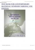 TEST BANK FOR CONTEMPORARY MATERNAL NEWBORN NURSING&comma; 8TH EDITION&comma;&comma;&comma;Alpha