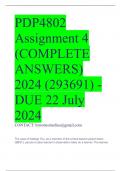 PDP4802 Assignment 4 &lpar;COMPLETE ANSWERS&rpar; 2024 &lpar;293691&rpar; - DUE 22 July 2024
