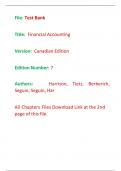 Test Bank for Financial Accounting 7th Canadian Edition By Harrison&comma; Tietz&comma; Berberich&comma; Seguin&comma; Seguin&comma; Har &lpar;All Chapters&comma; 100&percnt; Original Verified&comma; A&plus; Grade&rpar;