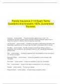     Florida Insurance 2-14 Exam Terms Questions And Answers 100&percnt; Guaranteed Success&period;