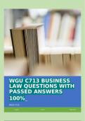 WGU C713 BUSINESS LAW QUESTIONS WITH PASSED ANSWERS 100&percnt;