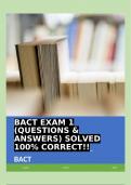 BACT EXAM 1 &lpar;QUESTIONS & ANSWERS&rpar; SOLVED 100&percnt; CORRECT&excl;&excl;