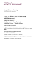 Biological Chemistry 2015 Exam Paper Level 4 