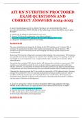 ATI RN NUTRITION PROCTORED EXAM QUESTIONS AND CORRECT ANSWERS 2024-2025
