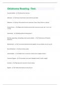 Oklahoma Reading -Test&period; Questions &plus; Answers Graded A&plus;