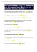 Medical Assisting Chapter 25 Obstetrics and Gynecology Exam Questions and Complete Solutions