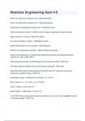 Reaction Engineering Quiz 4-5