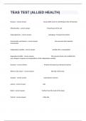 TEAS TEST &lpar;ALLIED HEALTH&rpar; Exam With Complete Questions And Complete Answers&period;