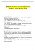 NBHWC Practice Test Questions and answers 100&percnt; verified 2024&period;
