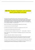   NBHWC Practice Questions and answers 100&percnt; guaranteed success&period;