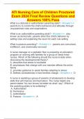 ATI Nursing Care of Children Proctored Exam 2024 Final Review Questions and Answers 100&percnt; Pass