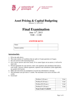 Endterm Asset Pricing and Capital Budgeting 2015