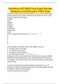 Pediatrics ATI 2024 Final Exam Review Questions and Answers 100&percnt; Pass