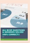 ALL BCOP QUESTIONS & ANSWERS SOLVED 100&percnt; CORRECT&excl;&excl;