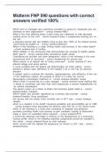 Midterm  FNP 590 questions  with k correct  answers  verified  100&percnt;