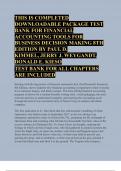 THIS IS COMPLETED DOWNLOADABLE PACKAGE TEST BANK FOR FINANCIAL ACCOUNTING TOOLS FOR BUSINESS DECISION MAKING 8TH EDITION BY PAUL D&period;  KIMMEL&comma; JERRY J&period; WEYGANDT&comma; DONALD E&period; KIESO  TEST BANK FOR ALL CHAPTERS ARE INCLUDED 