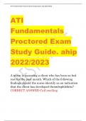 ATI  Fundamentals  Proctored Exam  Study Guide&period; ahip  2022&sol;2023