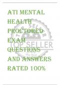 ATI Mental  Health proctored  exam  questions  and answers  rated 100&percnt;