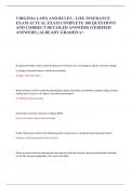 VIRGINIA LAWS AND RULES - LIFE INSURANCE  EXAM ACTUAL EXAM COMPLETE 180 QUESTIONS  AND CORRECT DETAILED ANSWERS &lpar;VERIFIED  ANSWERS&rpar; &vert;
