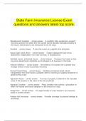State Farm Insurance License Exam questions and answers latest top score&period;