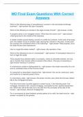  MO Final Exam Questions With Correct Answers