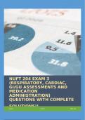 NUFT 204 EXAM 3 &lpar;RESPIRATORY&comma; CARDIAC&comma; GI&sol;GU ASSESSMENTS AND MEDICATION ADMINISTRATION&rpar; QUESTIONS WITH COMPLETE SOLUTIONS&excl;&excl;