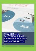 FHA EXAM 1 QUESTIONS AND ANSWERS SOLVED 100&percnt; CORRECT&excl;&excl;