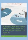 NUFT 442 COMMUNITY EXAM 3 PRACTICE QUESTIONS &lpar;ATI ch 7&comma; 8&comma; 9&rpar; ANSWERED CORRECTLY TO SCORE A&plus;