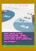 SFDC SALES CLOUD CERTIFICATION &ndash; NABIL &lpar;QUESTIONS BANK&rpar; 2024 QUESTIONS WITH COMPETED SOLUTIONS&excl;&excl;