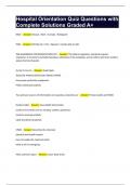 Hospital Orientation Quiz Questions with Complete Solutions Graded A&plus;